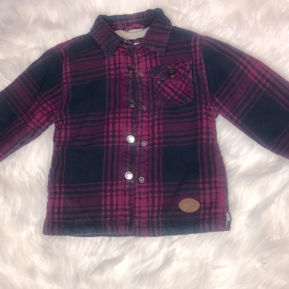 Outdoor Kids Shacket Sherpa lined Thick and warm 4t